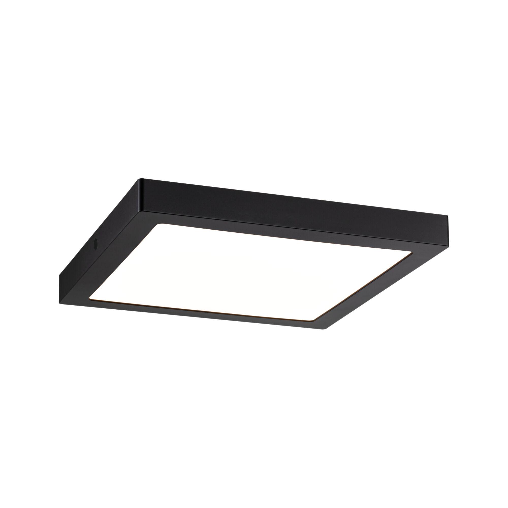 Panneau LED Abia carré 300x300mm 22W 2200lm 2700K Noir Plafonnier LED carré noir en métal avec diffuseur blanc pour un éclairage intérieur moderne