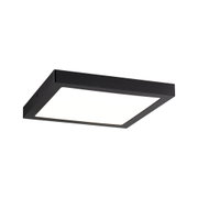 Schwarze quadratische LED-Deckenleuchte aus Metall mit weißem Diffusor für modernes Lichtdesign