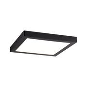 Schwarze quadratische LED-Deckenleuchte aus Metall mit weißem Diffusor für modernes Lichtdesign
