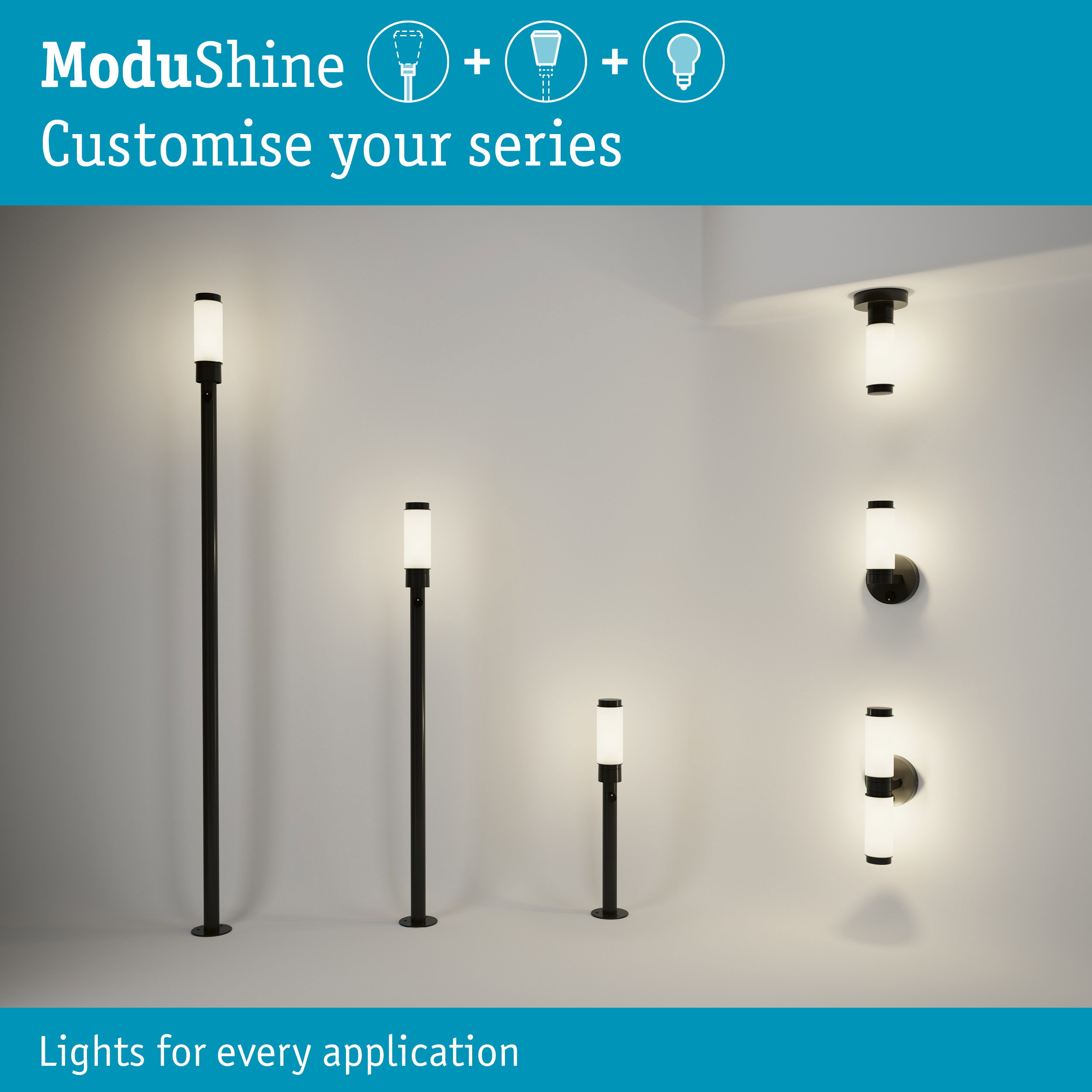 ModuShine Shade Selaro IP44 cylindrical Anthracite/White