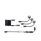 LED recessed light set with black cable and plug for versatile indoor lighting solutions