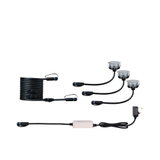 LED recessed light set with black cable and plug for versatile indoor lighting solutions