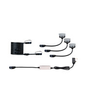 LED recessed light set with black cable and plug for versatile indoor lighting solutions