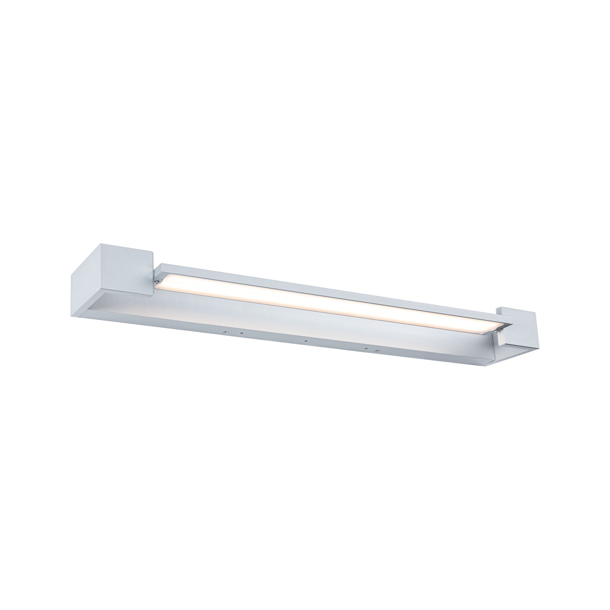 Moderne LED-Wandleuchte aus silbernem Aluminium mit warmweißem Licht für Wohnräume