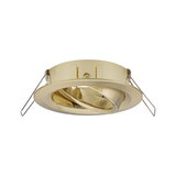 Round recessed spotlight in brushed brass with adjustable inner ring for accent lighting