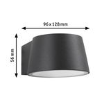 Applique murale noire en métal avec diffuseur blanc, dimensions 96x128x56 mm, éclairage extérieur moderne
