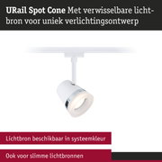 Witte URail Spot Cone met verwisselbare lichtbron voor uniek verlichtingsontwerp