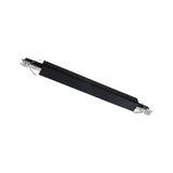 Black aluminum connector profile for track lighting with metal connectors for LED lighting systems