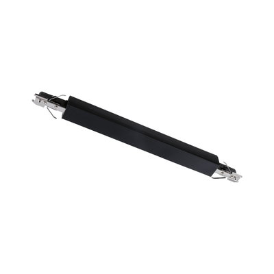 Black aluminum connector profile for track lighting with metal connectors for LED lighting systems