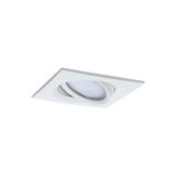 White square recessed spotlight made of plastic with adjustable LED light head for modern lighting