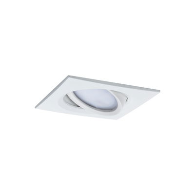 White square recessed spotlight made of plastic with adjustable LED light head for modern lighting