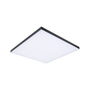 Square LED ceiling light with black aluminium frame and white diffuser for modern lighting solutions