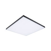 Square LED ceiling light with black aluminium frame and white diffuser for modern lighting solutions