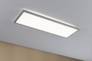 Rechteckige Deckenleuchte mit Aluminiumrahmen in Silber und weißem Diffusor für modernes Raumlicht