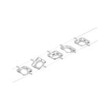 Modernes Seilsystem mit fünf weißen LED-Strahlern aus Metall für flexible Raumbeleuchtung