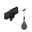 ProRail3 Adaptateur de suspension Universal max. 1150W 230V Noir Adaptateur de rail noir en plastique avec vue détaillée de la fixation sur une suspension