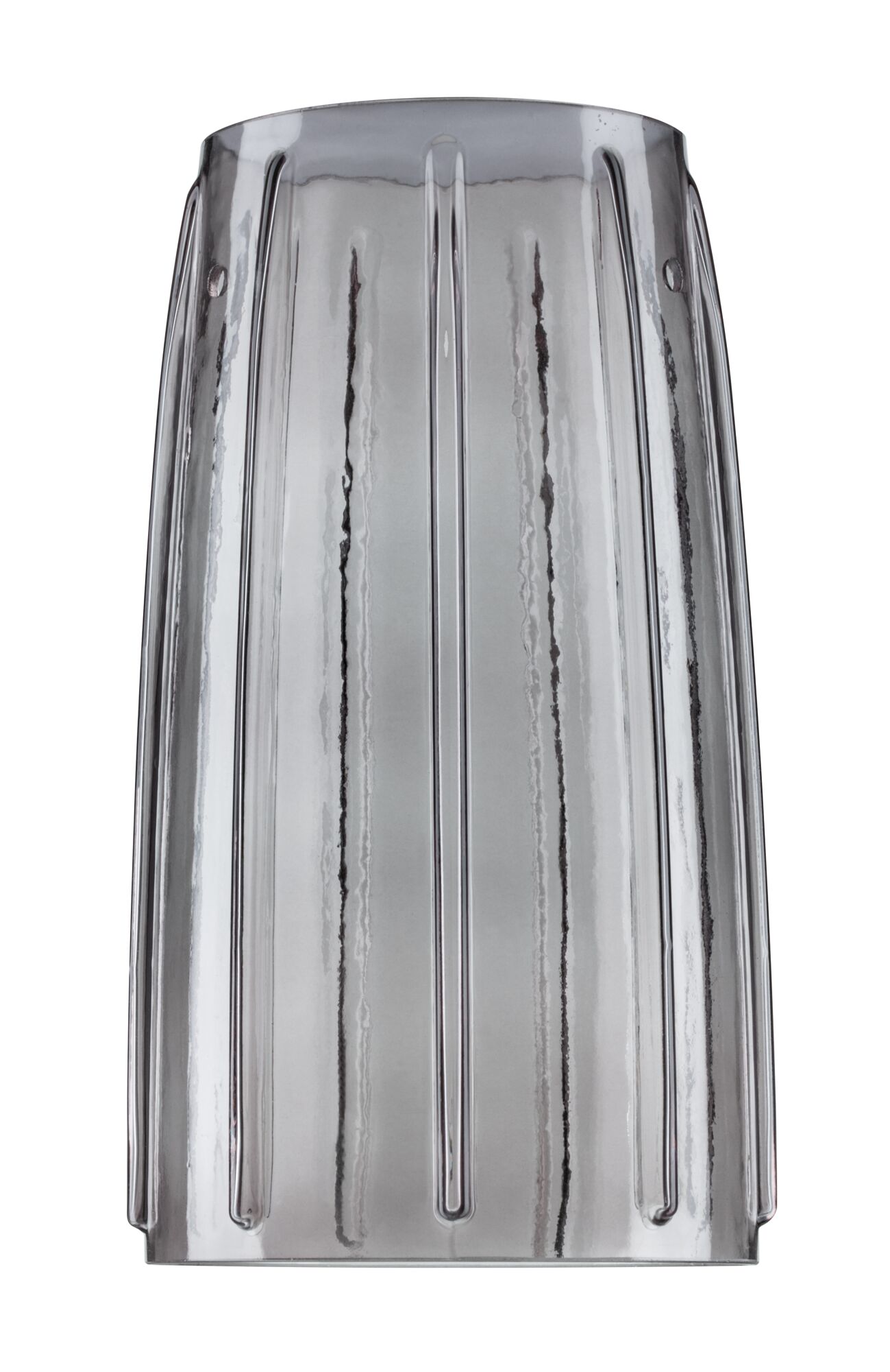 Transparent grey glass lampshade with vertical grooves for modern LED lighting fixtures