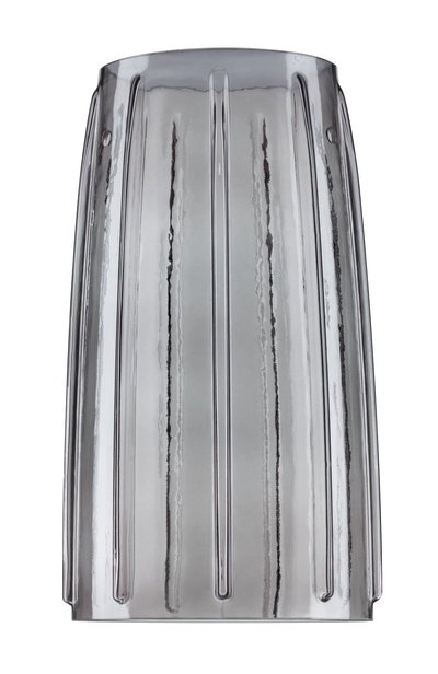 Transparent grey glass lampshade with vertical grooves for modern LED lighting fixtures