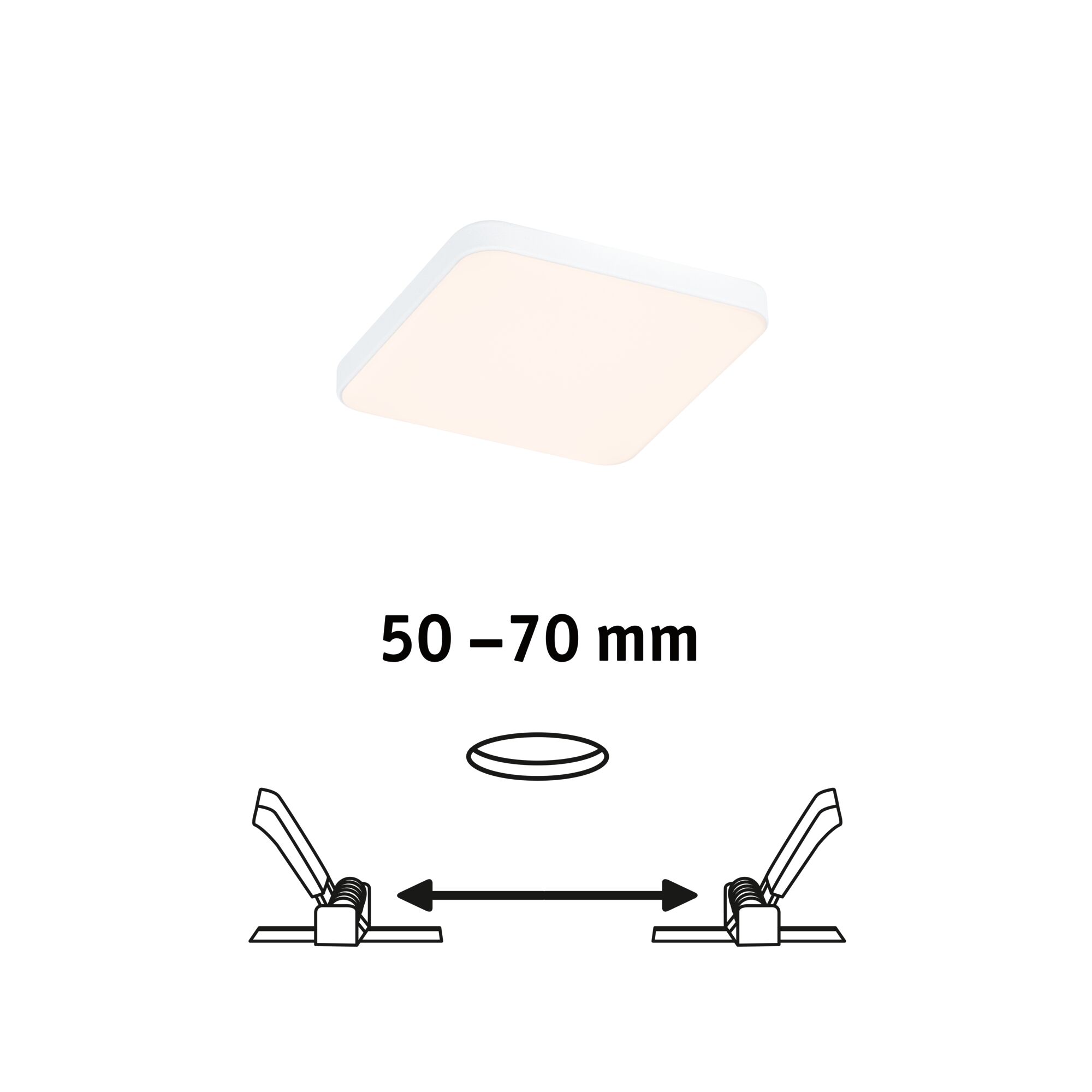 Quadratische weiße LED-Deckenleuchte mit flachem Design für moderne Innenbeleuchtung