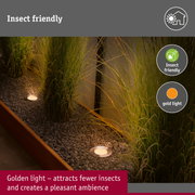 LED Recessed floor light Floor insect friendly IP65 cylindrical 110mm 2200K 4,3W 320lm 230V 38° Semi-crown gold Stainless steel/Plastic