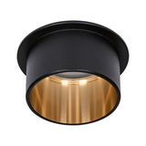 Spot encastré noir avec anneau intérieur doré en métal pour éclairage LED moderne