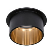 Schwarze Metall-Deckenleuchte mit goldfarbenem Innenring für moderne Wohnraumbeleuchtung