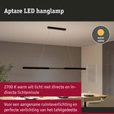 Zwarte Aptare LED hanglamp met warm wit licht voor aangename ruimte- en tafelverlichting