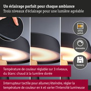 Lampe de bureau LED noire dimmable avec interrupteur tactile et température de couleur réglable sur 3 niveaux