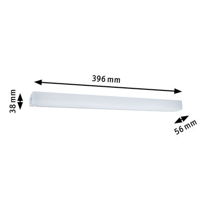 White LED light bar measuring 396x56x38 mm for modern lighting solutions