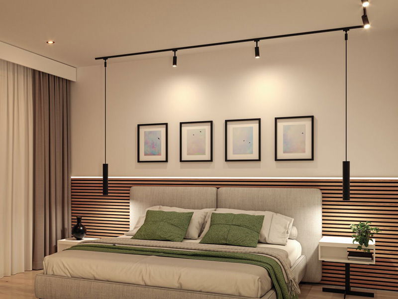 Moderne weiße LED-Deckenleuchte mit warmweißem Licht für Innenräume, energieeffiziente Raumbeleuchtung.