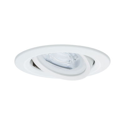 White plastic recessed spotlight with adjustable LED lamp for versatile ceiling lighting