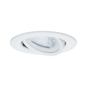 Weißer Einbaustrahler aus Kunststoff mit schwenkbarem Spot für flexible LED-Deckenbeleuchtung