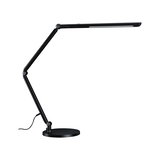 Black metal LED desk lamp with adjustable arm for modern office lighting