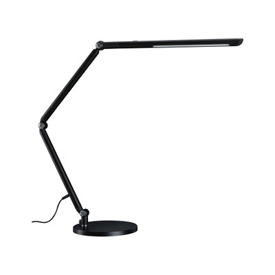 Zwarte metalen LED-bureaulamp met verstelbare arm voor modern werklicht