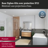 Salle de bain moderne avec base Zigbee IP23 pivotante, résistante aux projections d'eau pour pièces humides