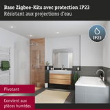 Salle de bain moderne avec base Zigbee IP23 pivotante, résistante aux projections d'eau pour pièces humides