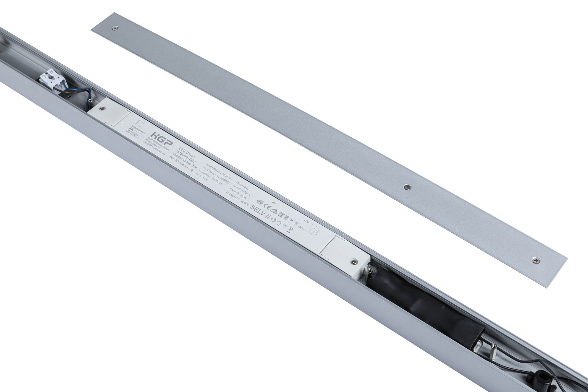 Silberner LED-Treiber aus Metall mit abnehmbarem Deckel für LED-Beleuchtungssysteme