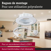 Premium Spot encastré IP44 rond 79mm GU5,3 max. 50W 230/12V gradable Blanc