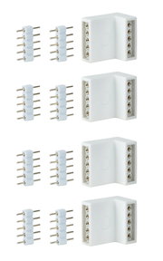 Connecteurs en plastique blanc avec broches métalliques pour systèmes d'éclairage LED, pièces de connexion pratiques