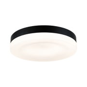 Runde Deckenleuchte mit schwarzem Metallrand und weißem Diffusor, moderne LED Raumbeleuchtung