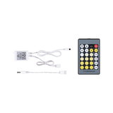 White LED controller set with remote and cables for light control and dimming functions
