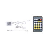 Wit LED-controller set met afstandsbediening en kabels voor lichtregeling en dimmen