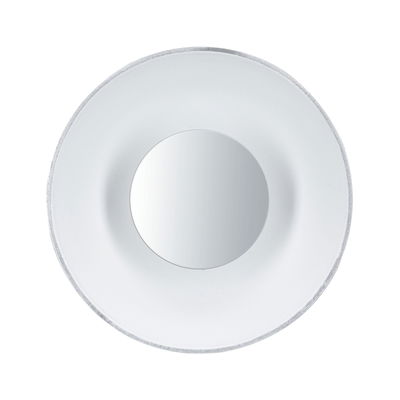 Spot encastré rond blanc avec bordure métallique argentée pour éclairage LED moderne