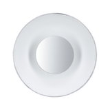 Round white recessed spotlight with silver metal rim for modern LED lighting solutions