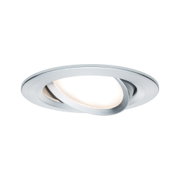 Rundes Einbaustrahler-Gehäuse aus gebürstetem Aluminium in Silber für LED-Beleuchtung