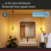 Modern bathroom lighting with IP44 splash water protection suitable for damp rooms and bathroom fixtures
