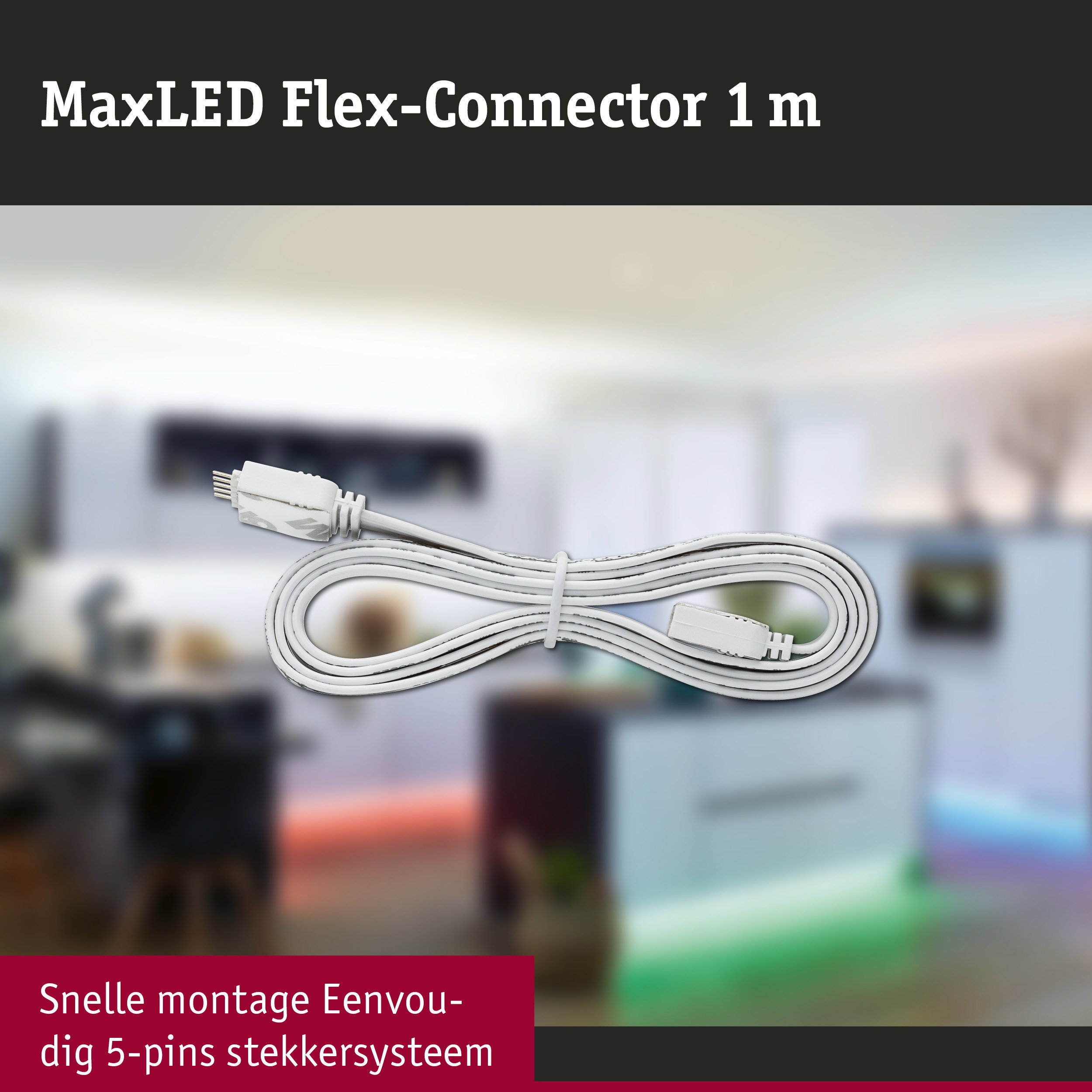 MaxLED Flex-Connector 1 m witte kabel met 5-pins connector voor LED-verlichtingssystemen