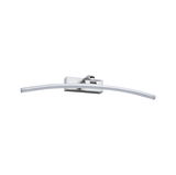 Curved LED wall light in brushed silver aluminum for modern indoor lighting solutions