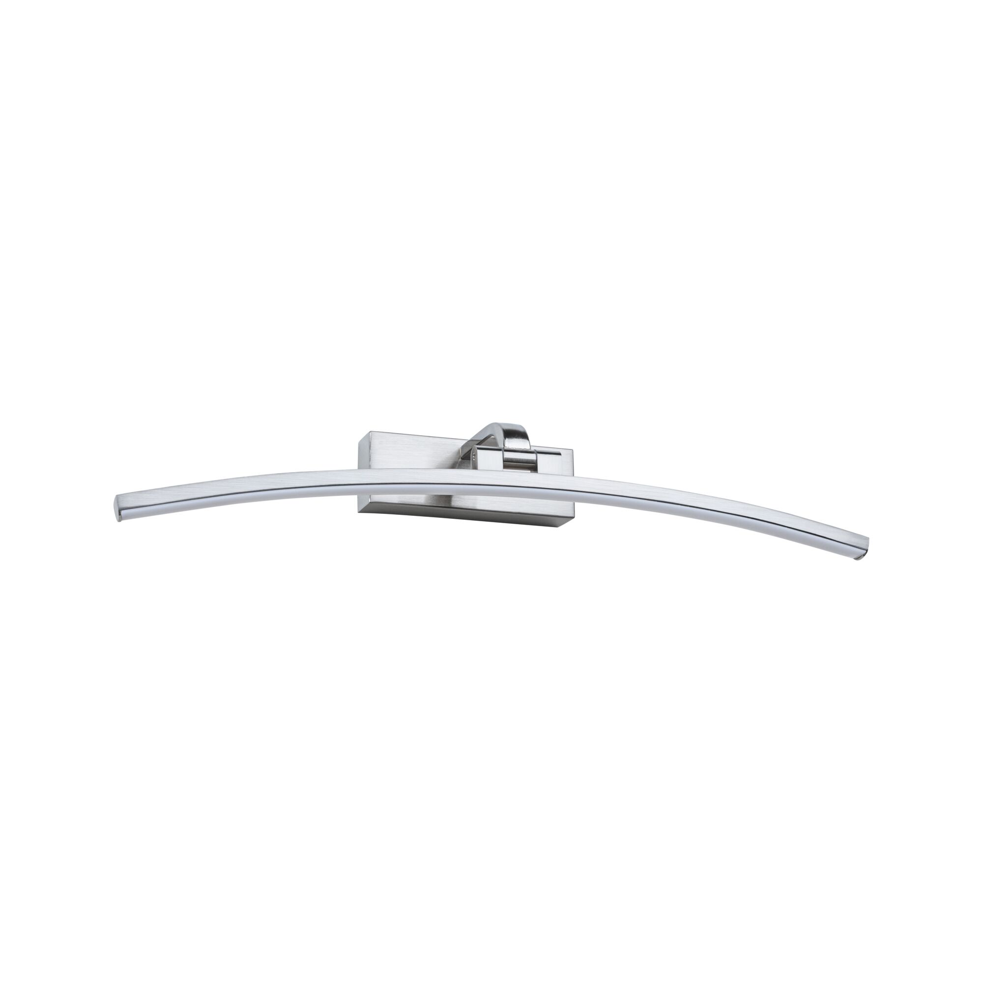 Gebogene LED-Wandleuchte aus gebürstetem Aluminium in Silber für moderne Innenbeleuchtung