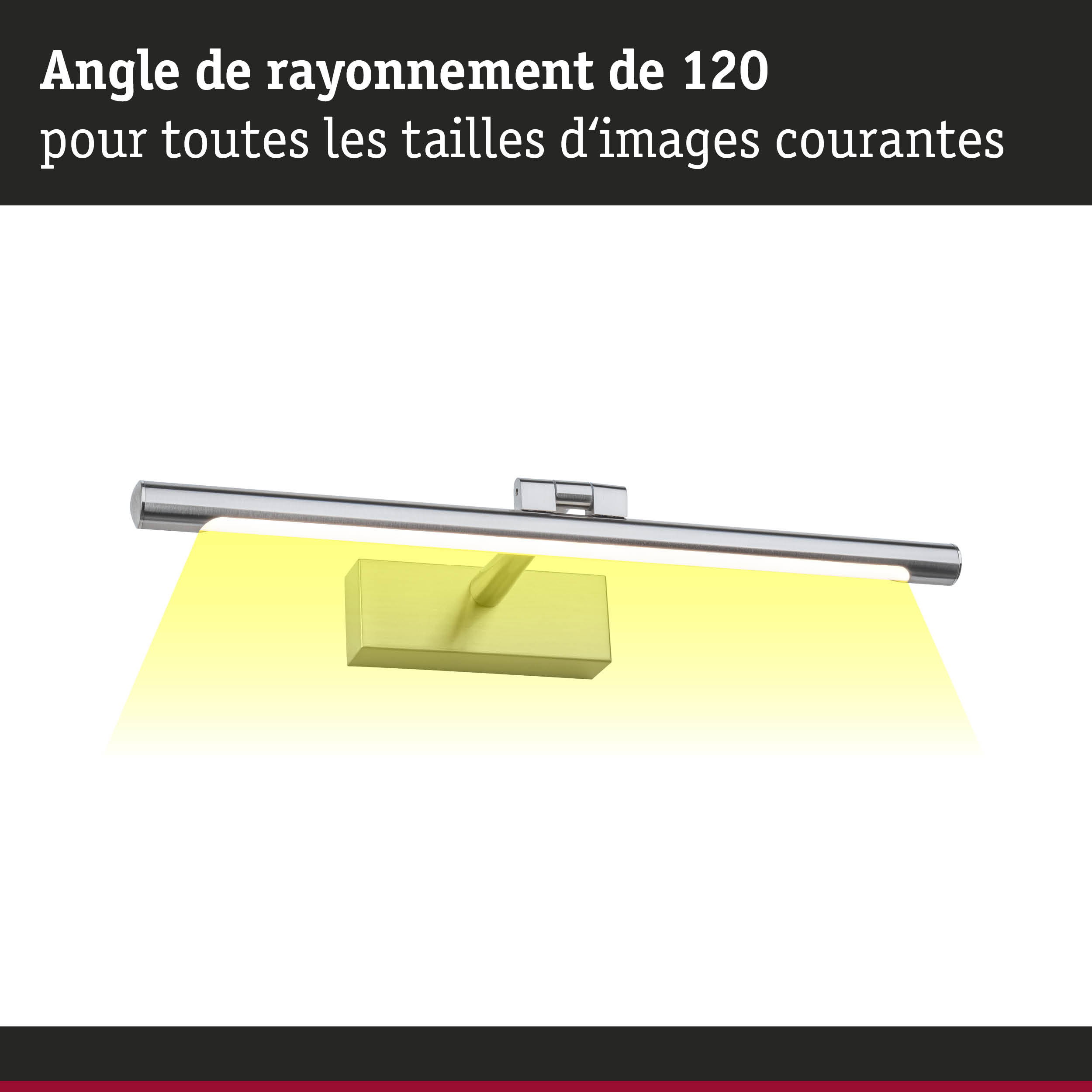 Applique murale LED moderne en acier brossé avec angle de faisceau de 120 degrés pour intérieur